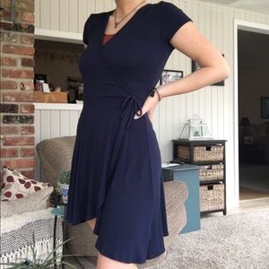 Navy blue wrap dress